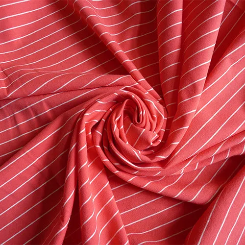 Art Gallery Fabrics Knit : Striped Sleek Pink