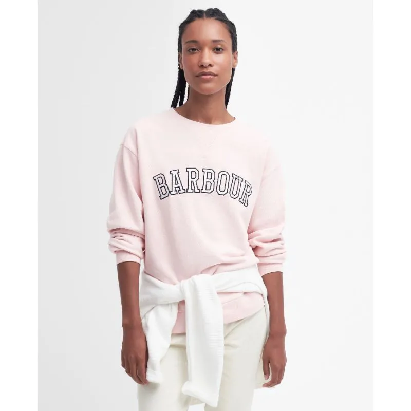 Barbour Northumberland Ladies Crew Neck Sweatshirt - Shell Pink