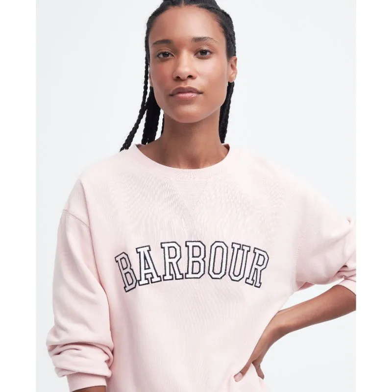 Barbour Northumberland Ladies Crew Neck Sweatshirt - Shell Pink