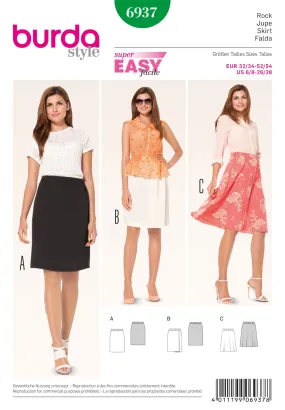 Burda 6937 Midi Skirts Sewing Pattern