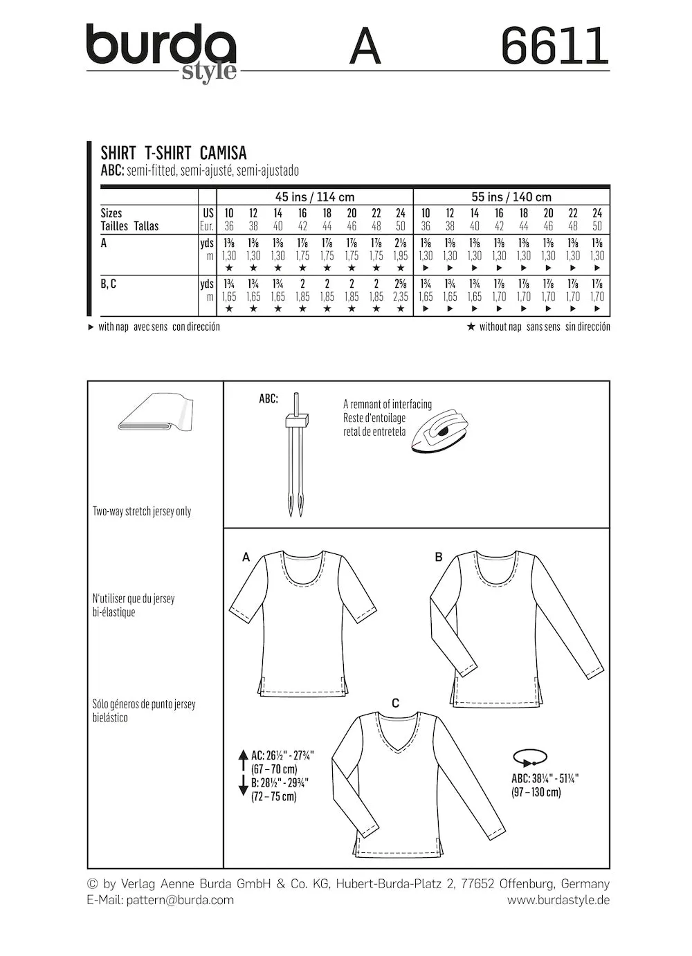 Burda Pattern 6611 Shirt (10-24)