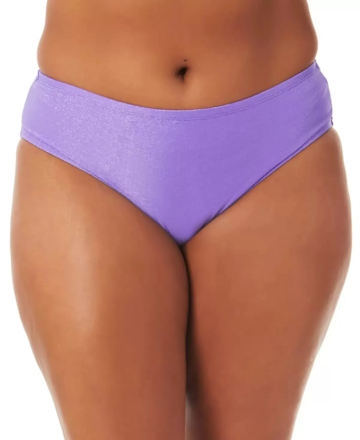 California Waves Trendy Plus Size Metallic Bikini Bottom