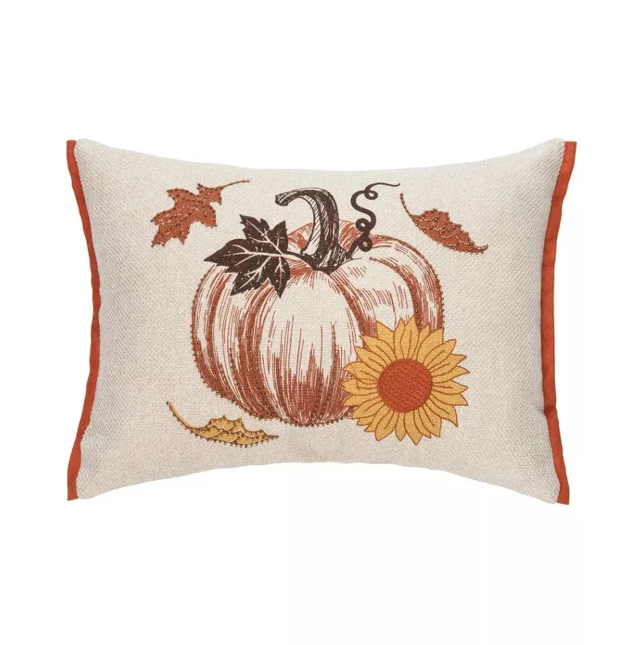 C&F Home Harvest Time Pumpkin Embellished Fall Throw Pillow