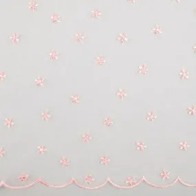 CHERIE Embroidered Mesh - Daisy - Pink