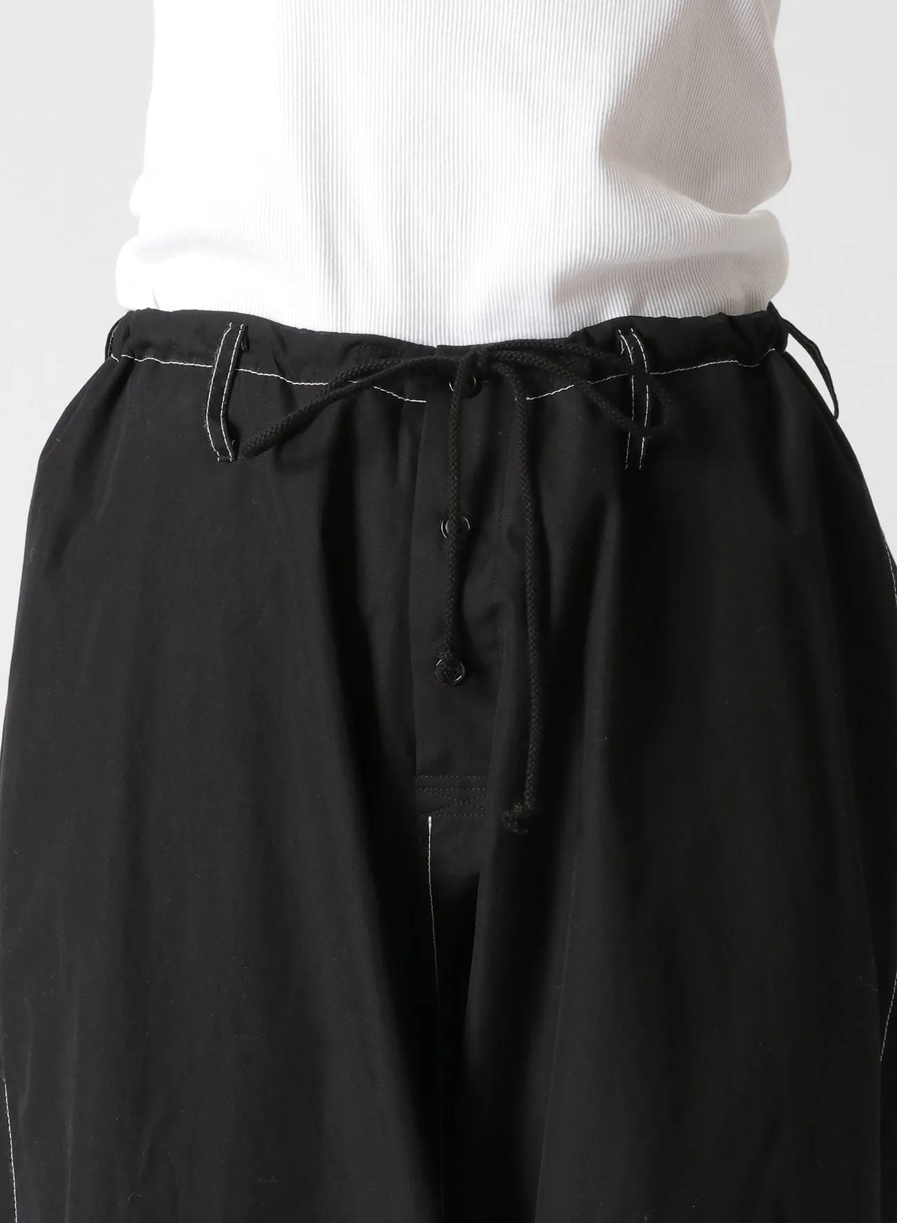 COTTON BROADCLOTH DRAWSTRING SAROUEL PANTS