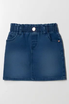 Denim Paper Bag Skirt Blue