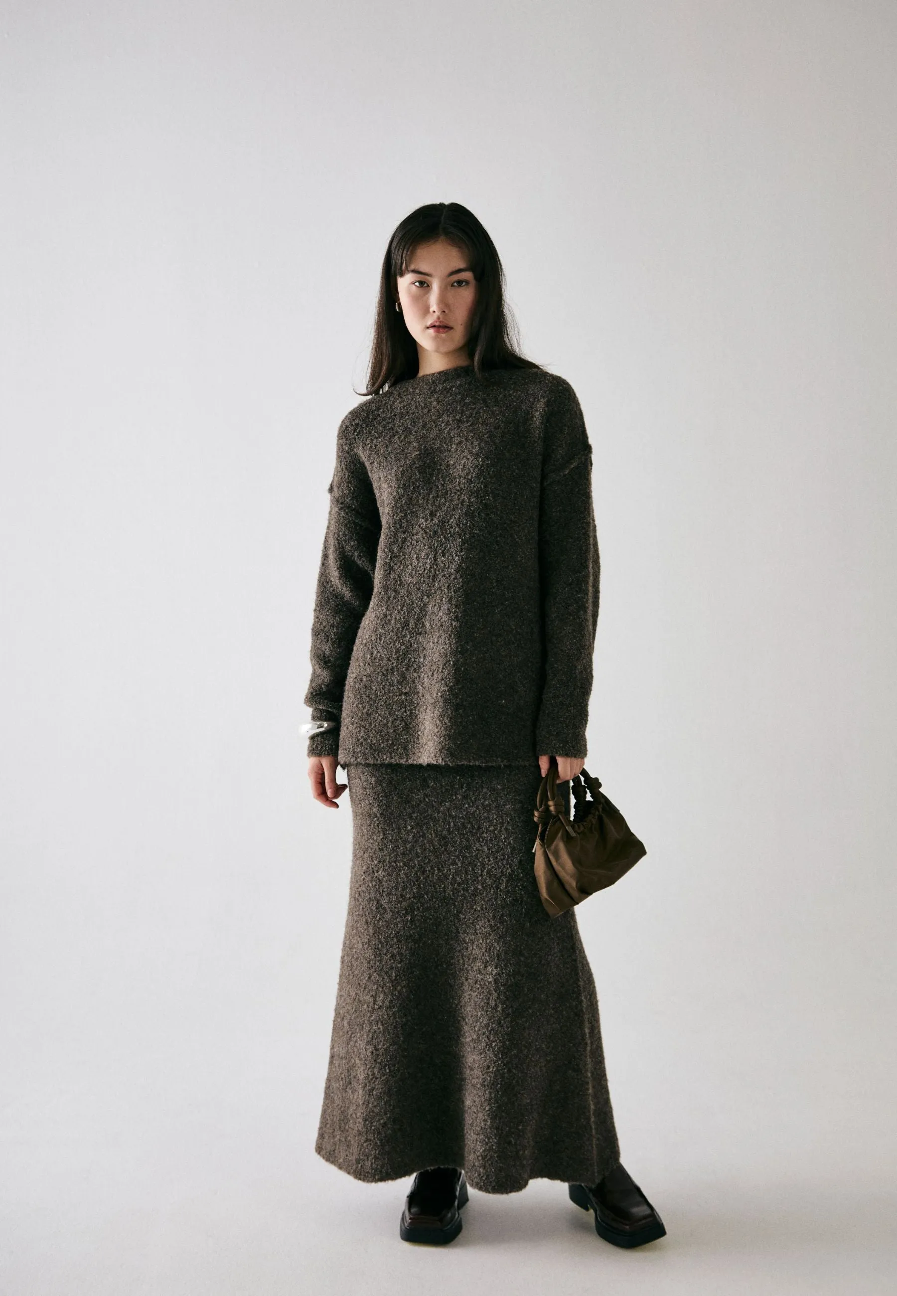 Filine knit skirt - Dark Brown