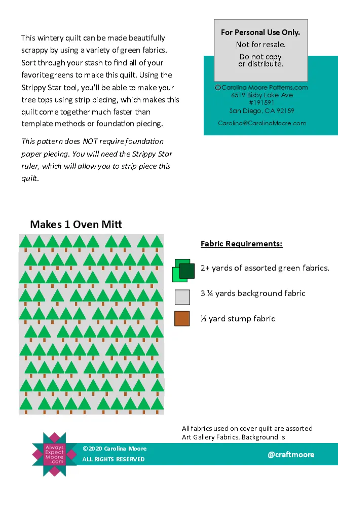 Forest for the Trees Quilt Pattern - Digital Download