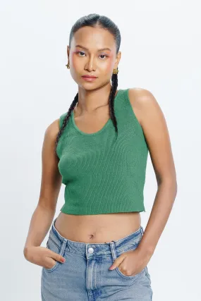 Green Crop Tank Top