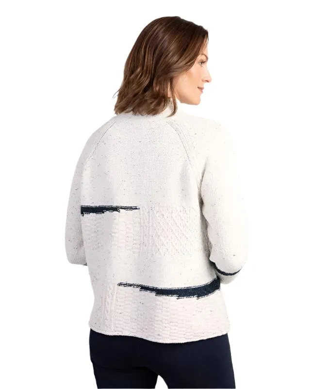 Habitat "Harvest Tweed" Mixed Cable Stitch Pullover in Winter White - 89101-WWT - Size XL Only!