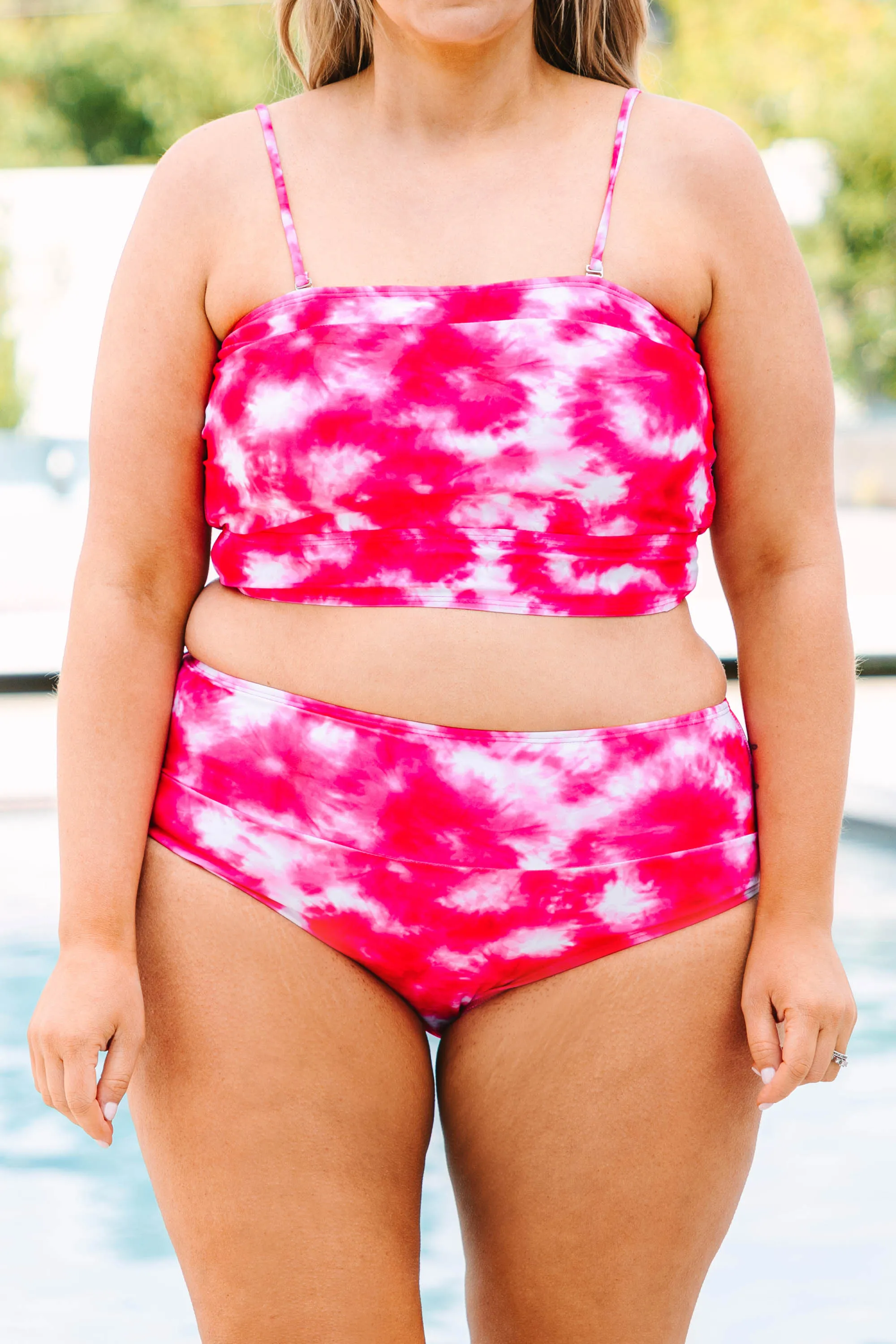 Hidden Islands Swim Bottom, Tie Dye-Pink