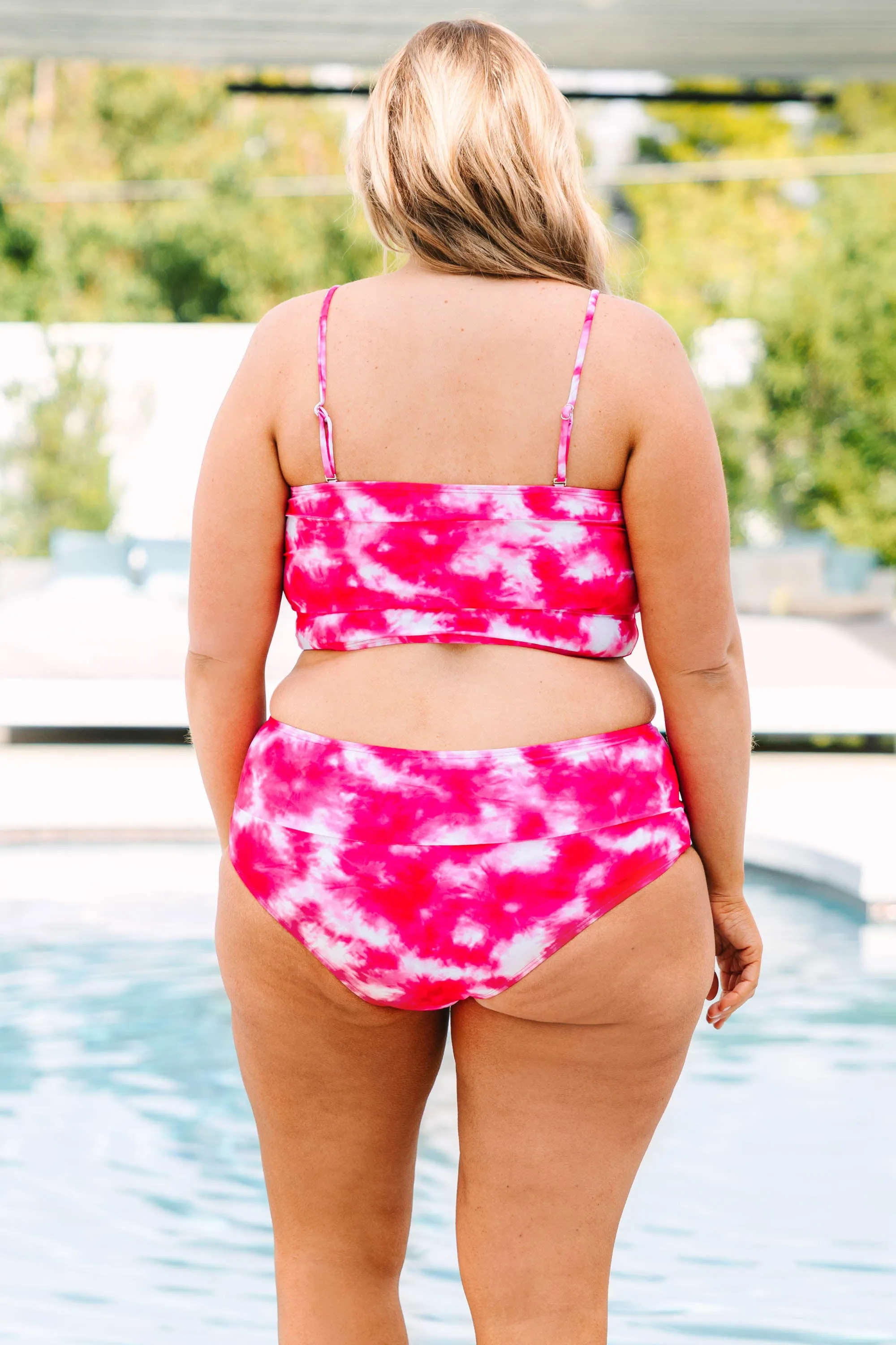 Hidden Islands Swim Bottom, Tie Dye-Pink