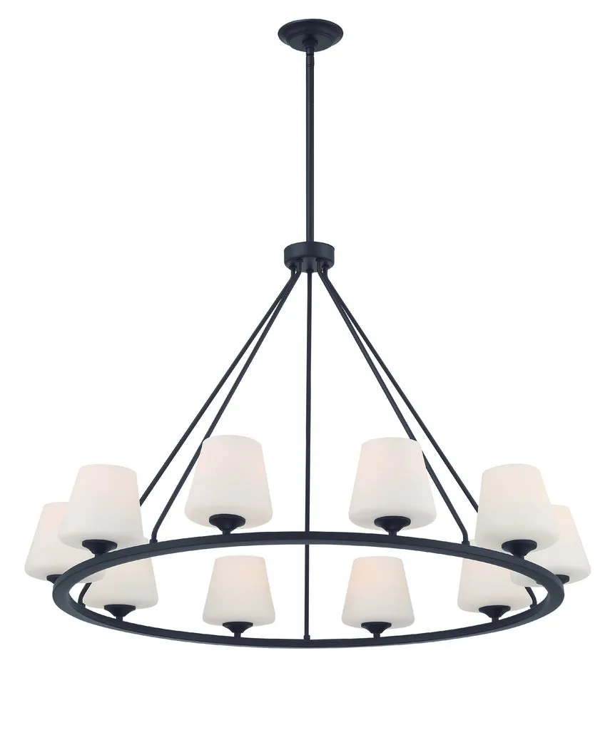 Keenan 10 Light Matte Black Chandelier