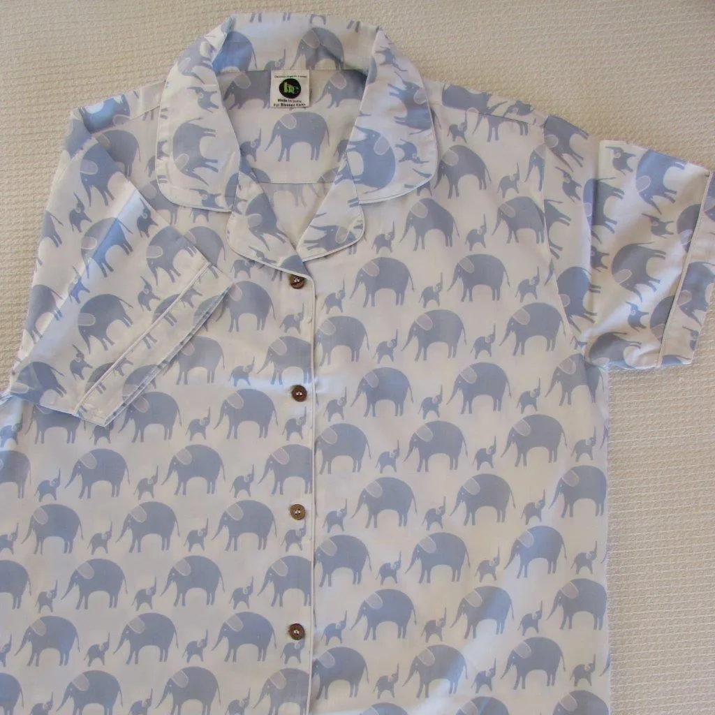 Ladies  Long Sleeve Pyjamas Tops in Simple luxury Elephants