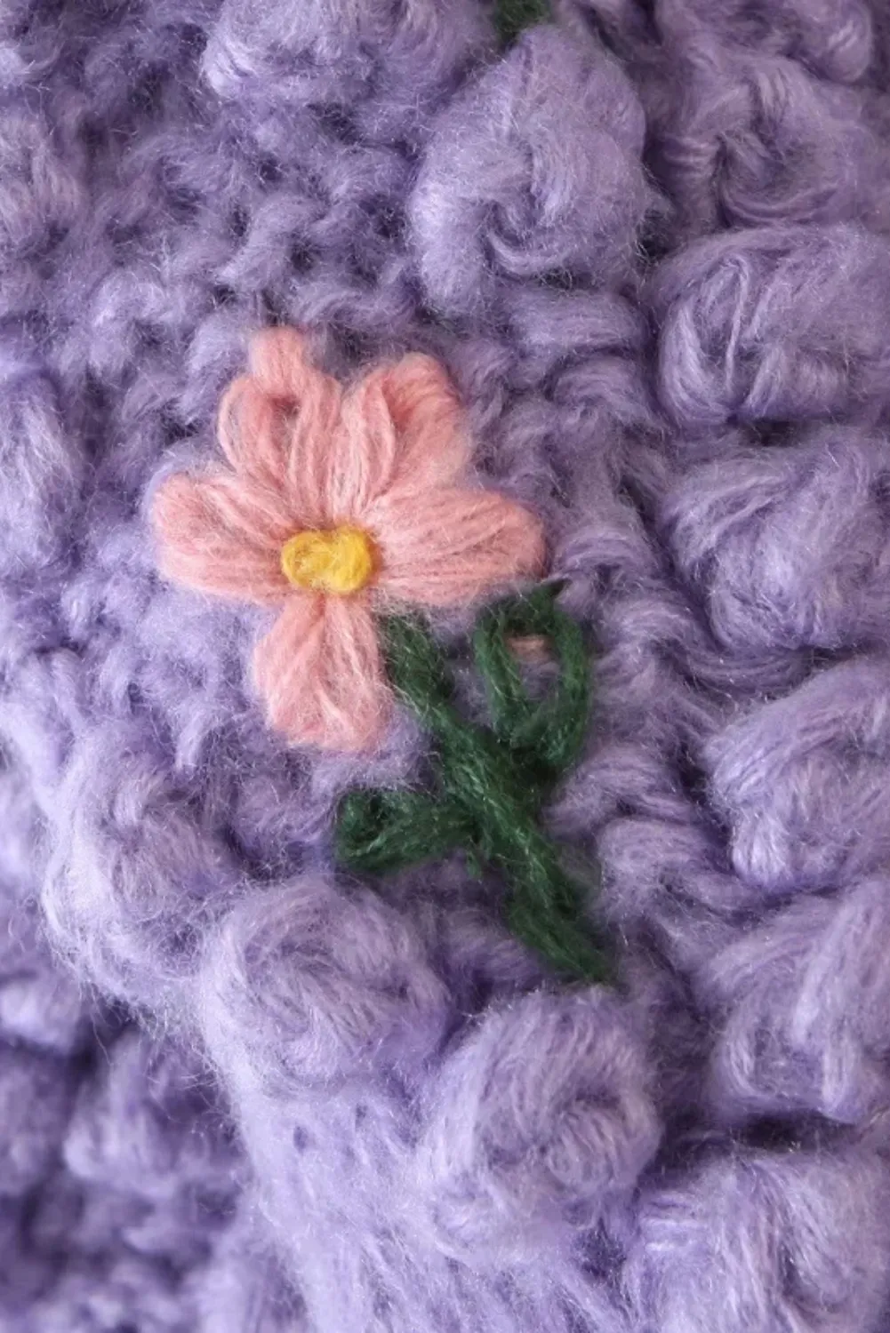 'Luciana' Flower Hand-Knitted Cardigan (2 Colors)