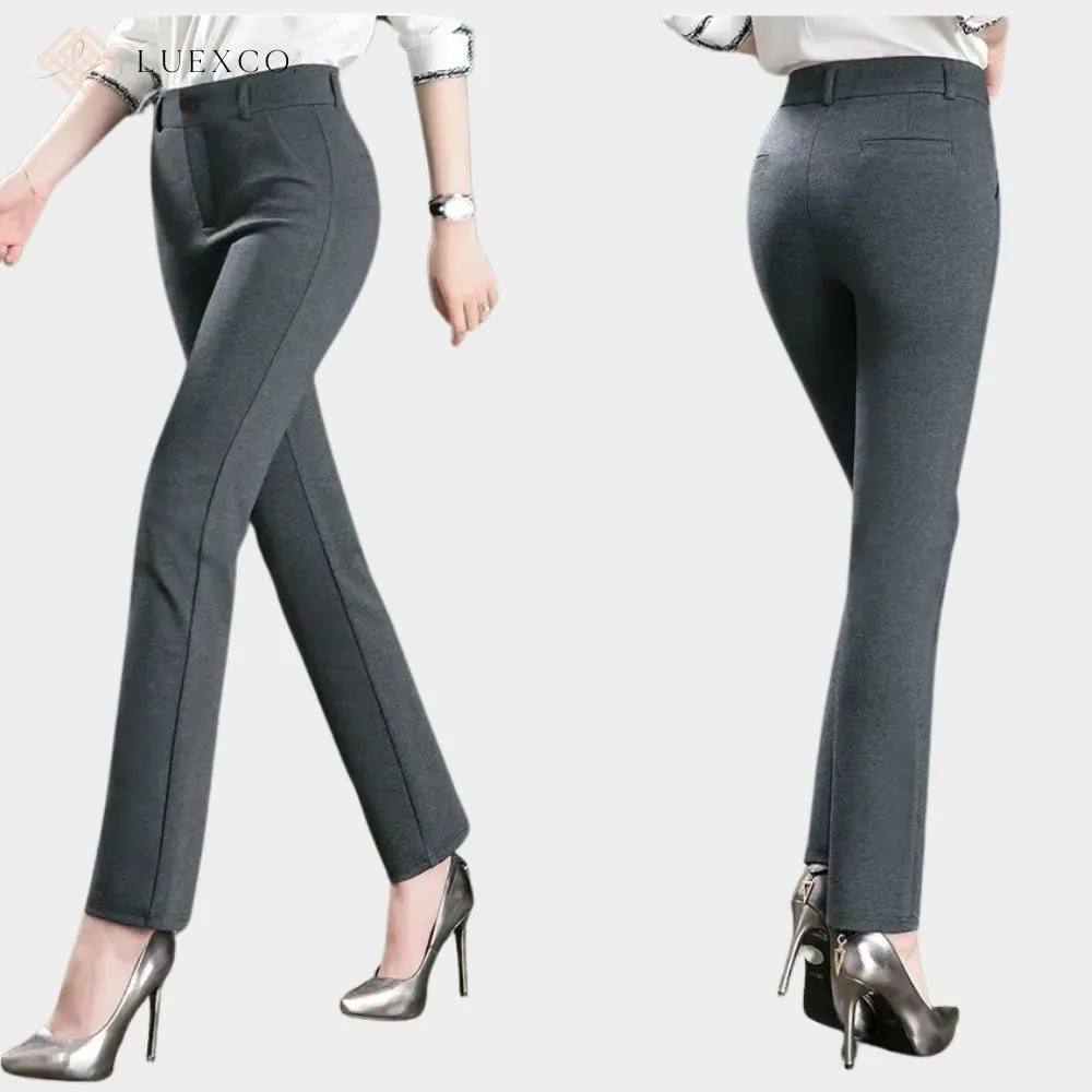 Luexco Women's High Waist Straight Trousers