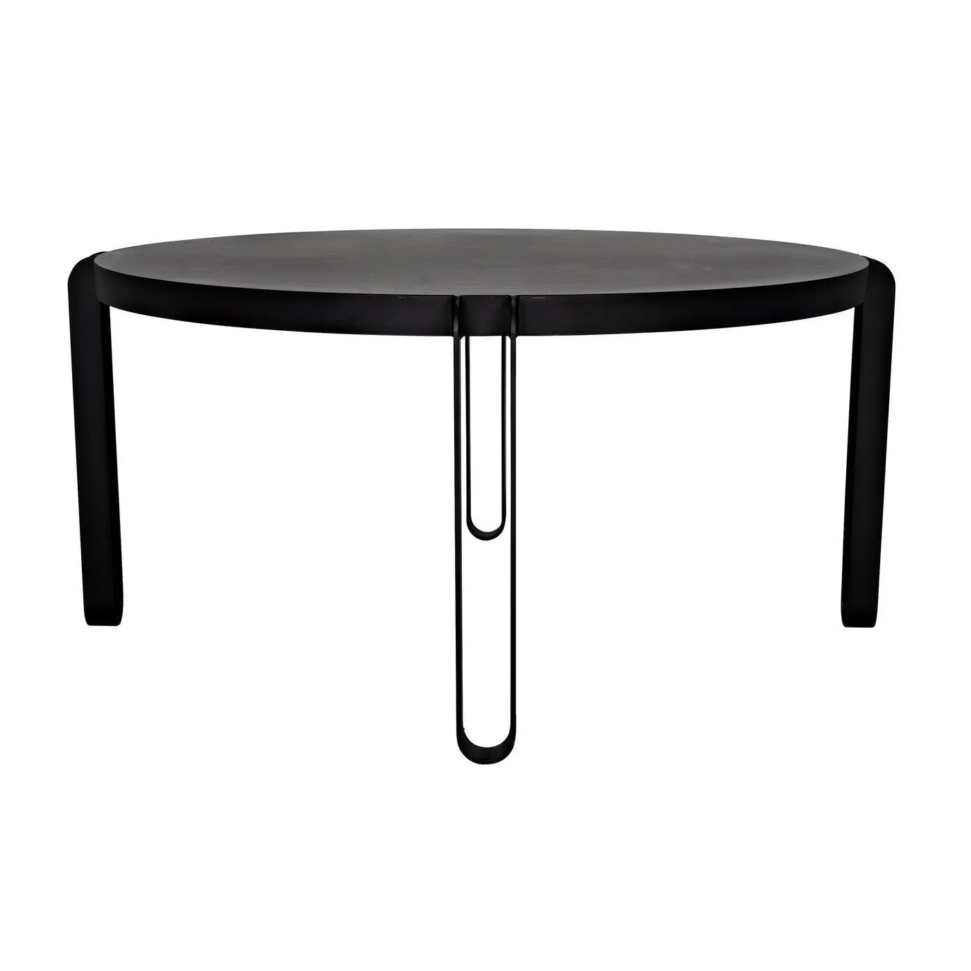 Marcellus Dining Table, 63", Black Metal by Noir