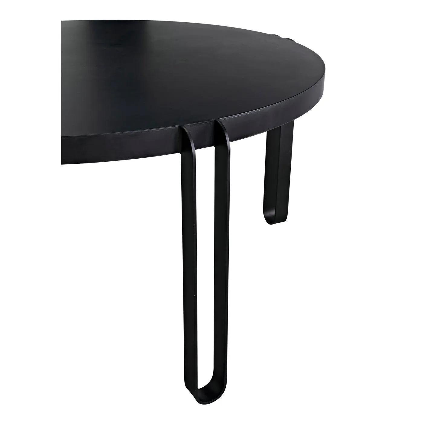 Marcellus Dining Table, 63", Black Metal by Noir