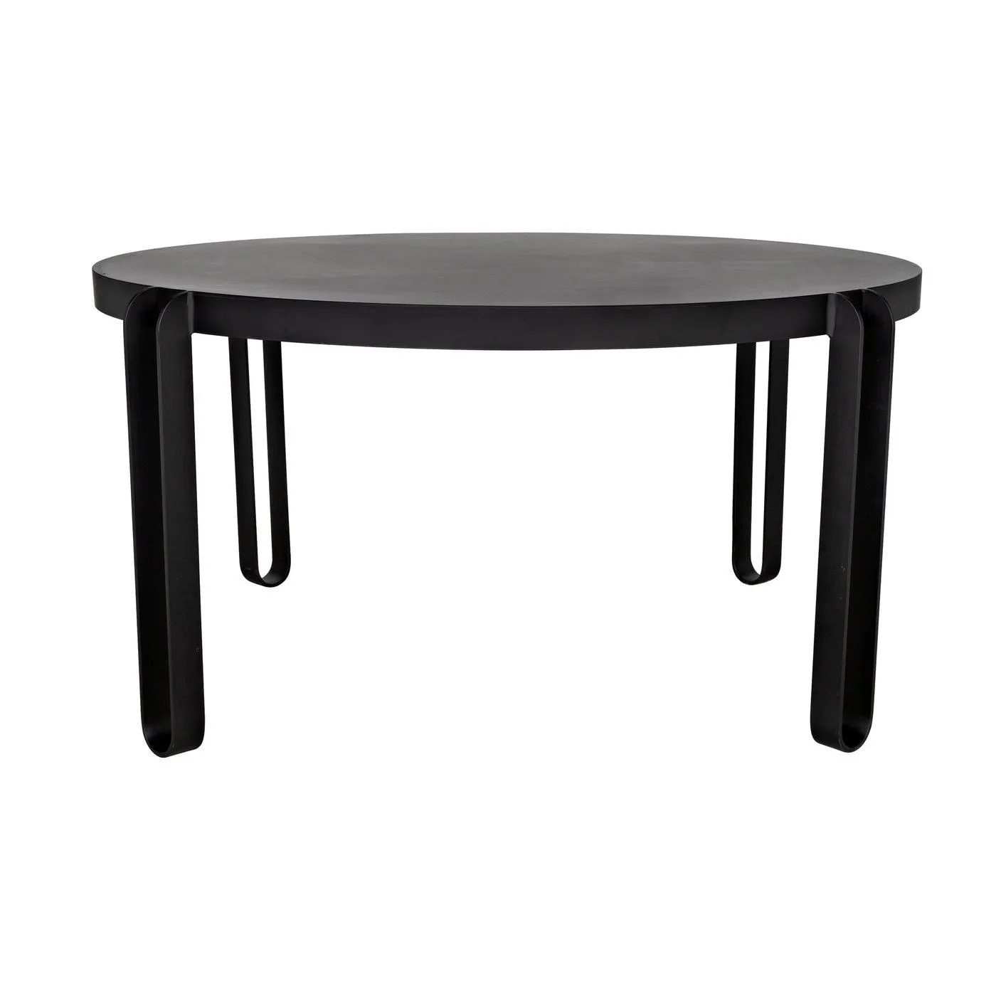 Marcellus Dining Table, 63", Black Metal by Noir