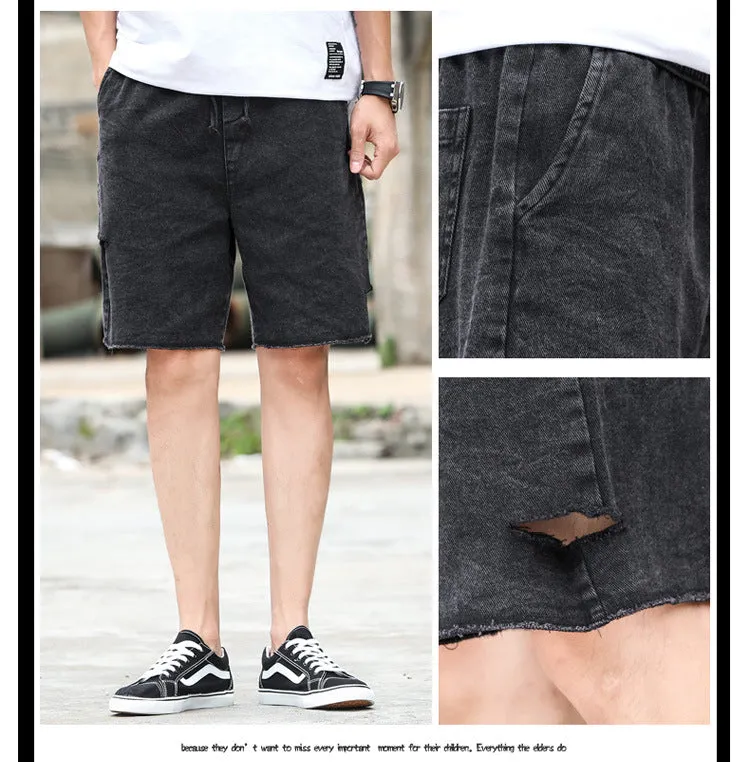 Men's Workwear Denim Shorts Summer Loose 5 Points Men's Trendy Pants