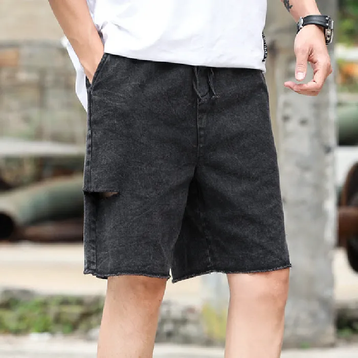 Men's Workwear Denim Shorts Summer Loose 5 Points Men's Trendy Pants