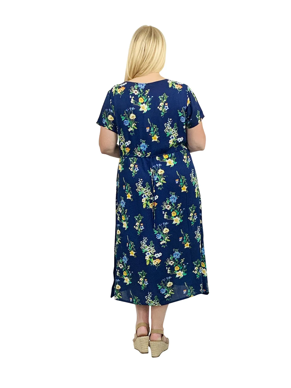 Midnight Garden Button Front Plus Size Dress