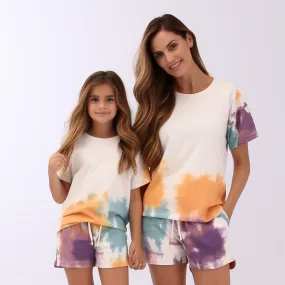 Mom and Me Tie Dye Loungewear Shorts Set