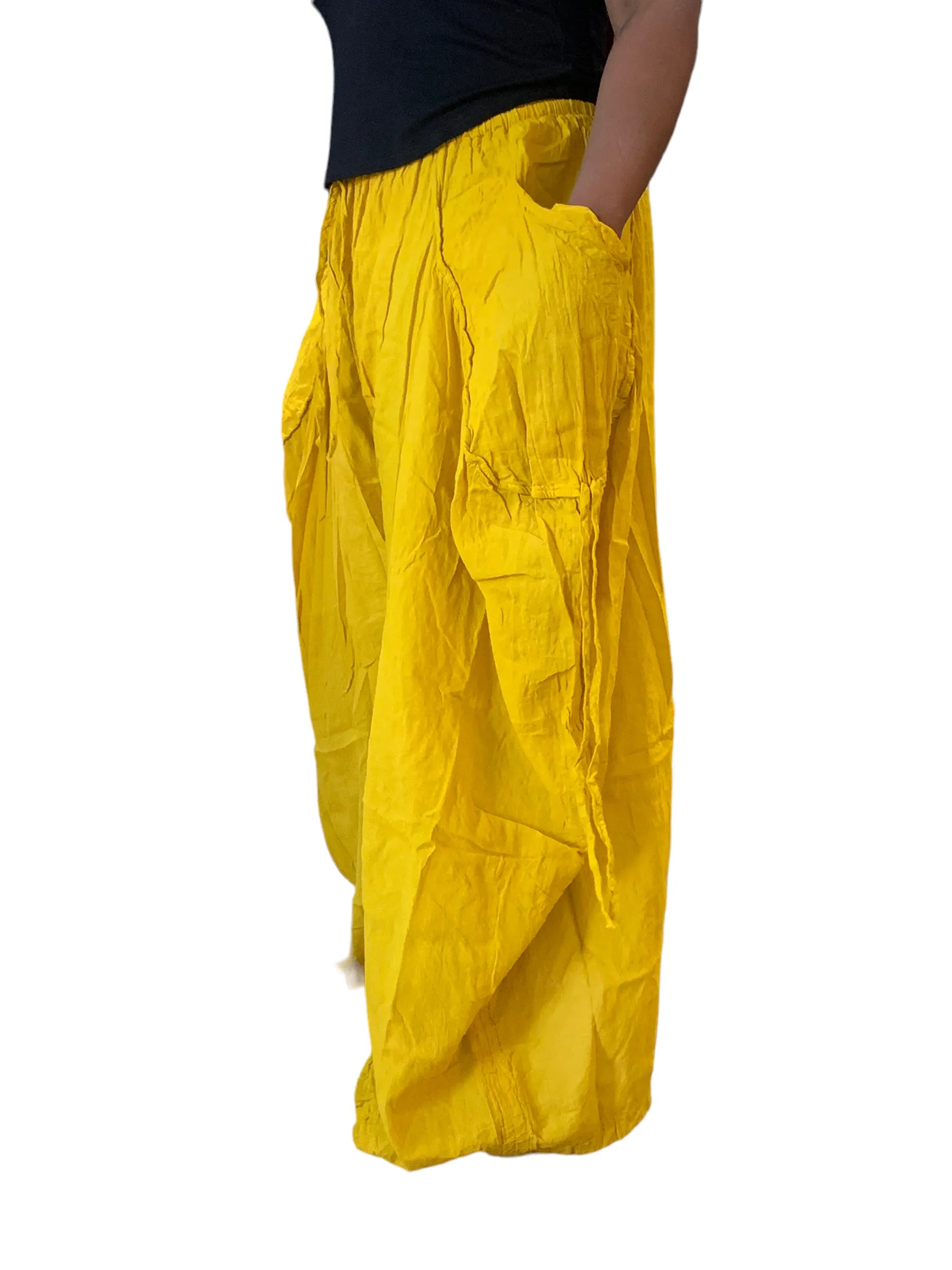 Mustard Cotton Voile Tashi Versatile Pants/Skirt