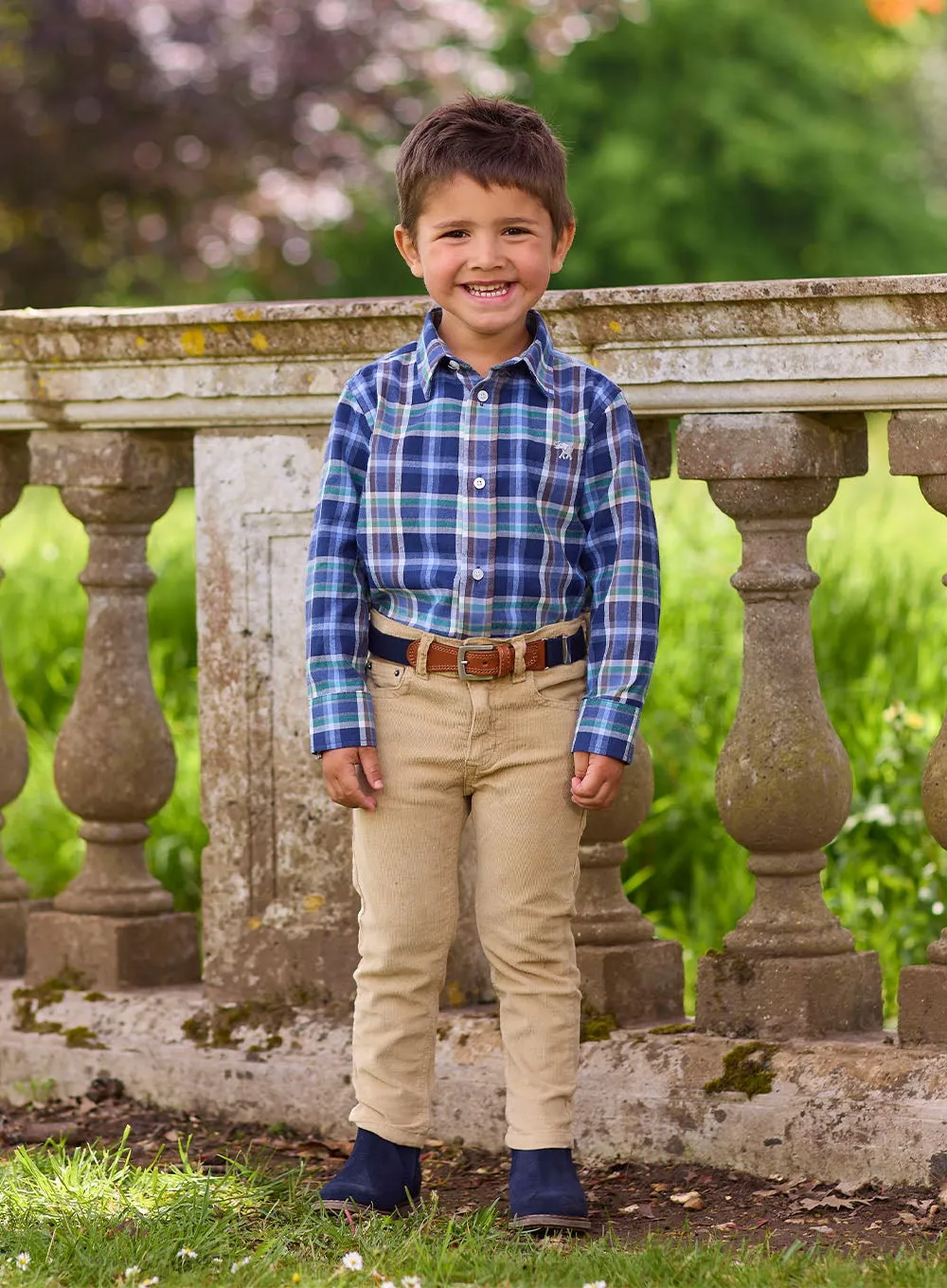 Oliver Shirt in Brown/Blue Check