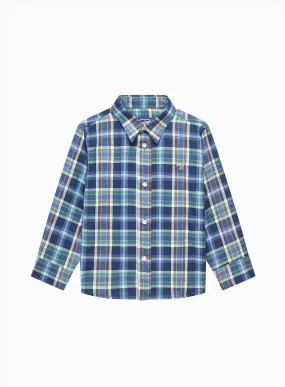 Oliver Shirt in Brown/Blue Check