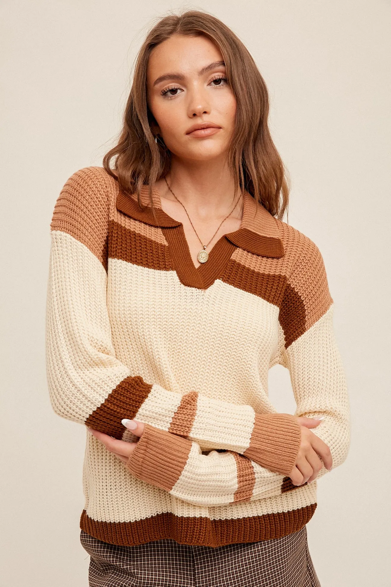 Open Collared Sweater