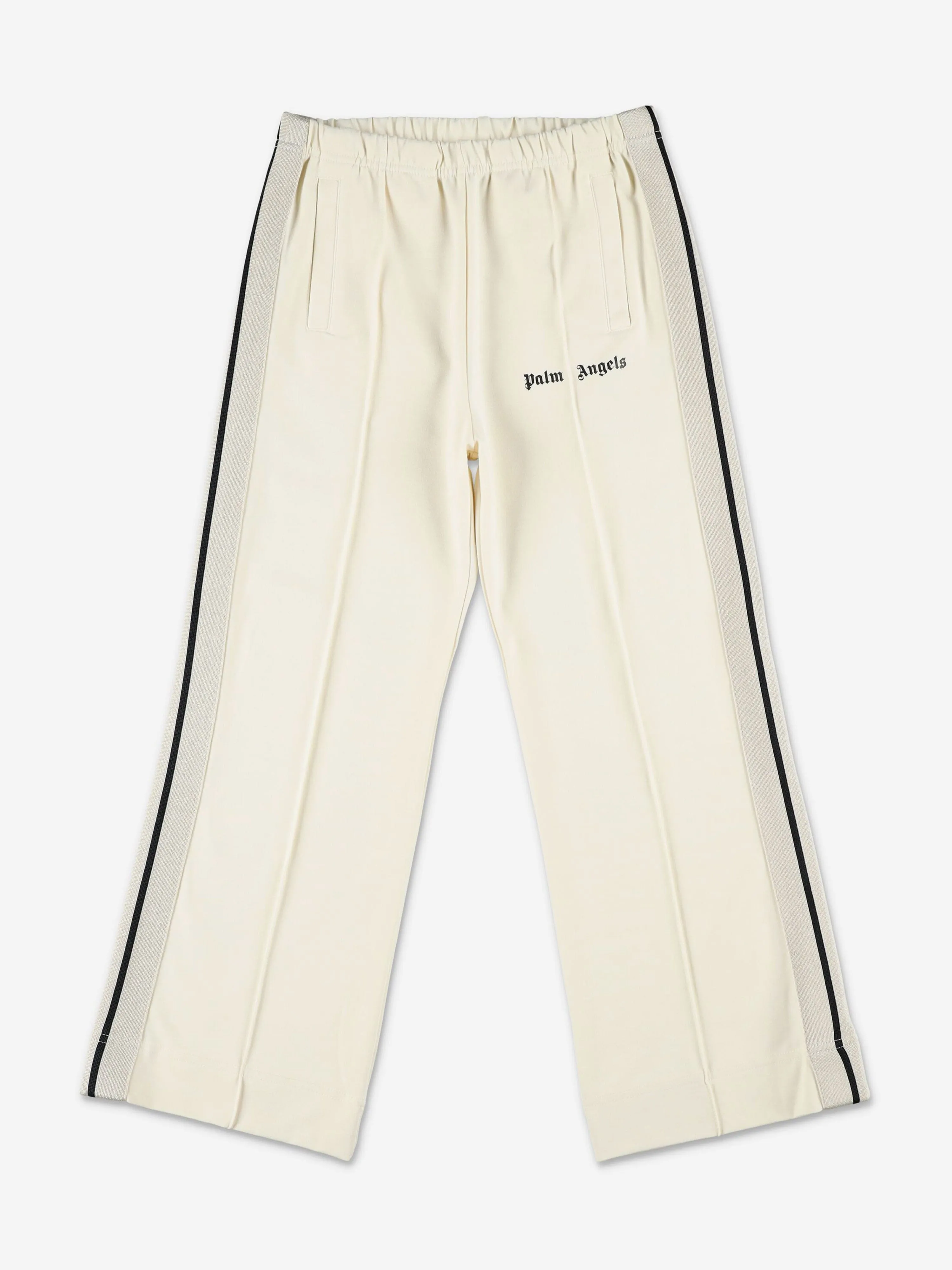 Palm Angels Girls New Track Wide Leg Pants in White