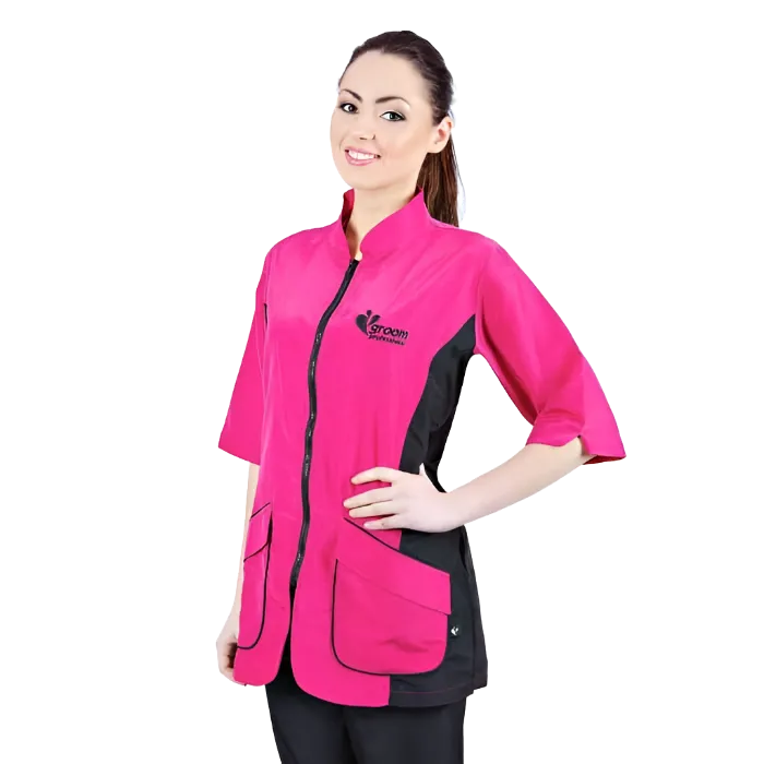 Pink Treviso Grooming Jacket by Groom Professional