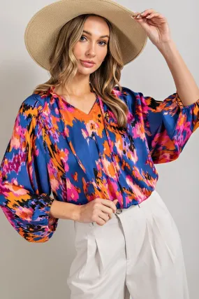 Royal Tie Front Blouse