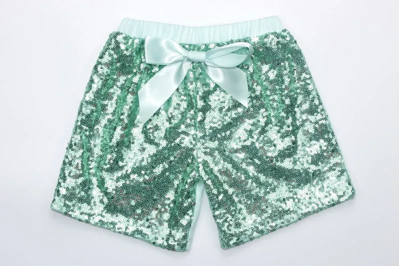 Sequin Shorts - Aqua