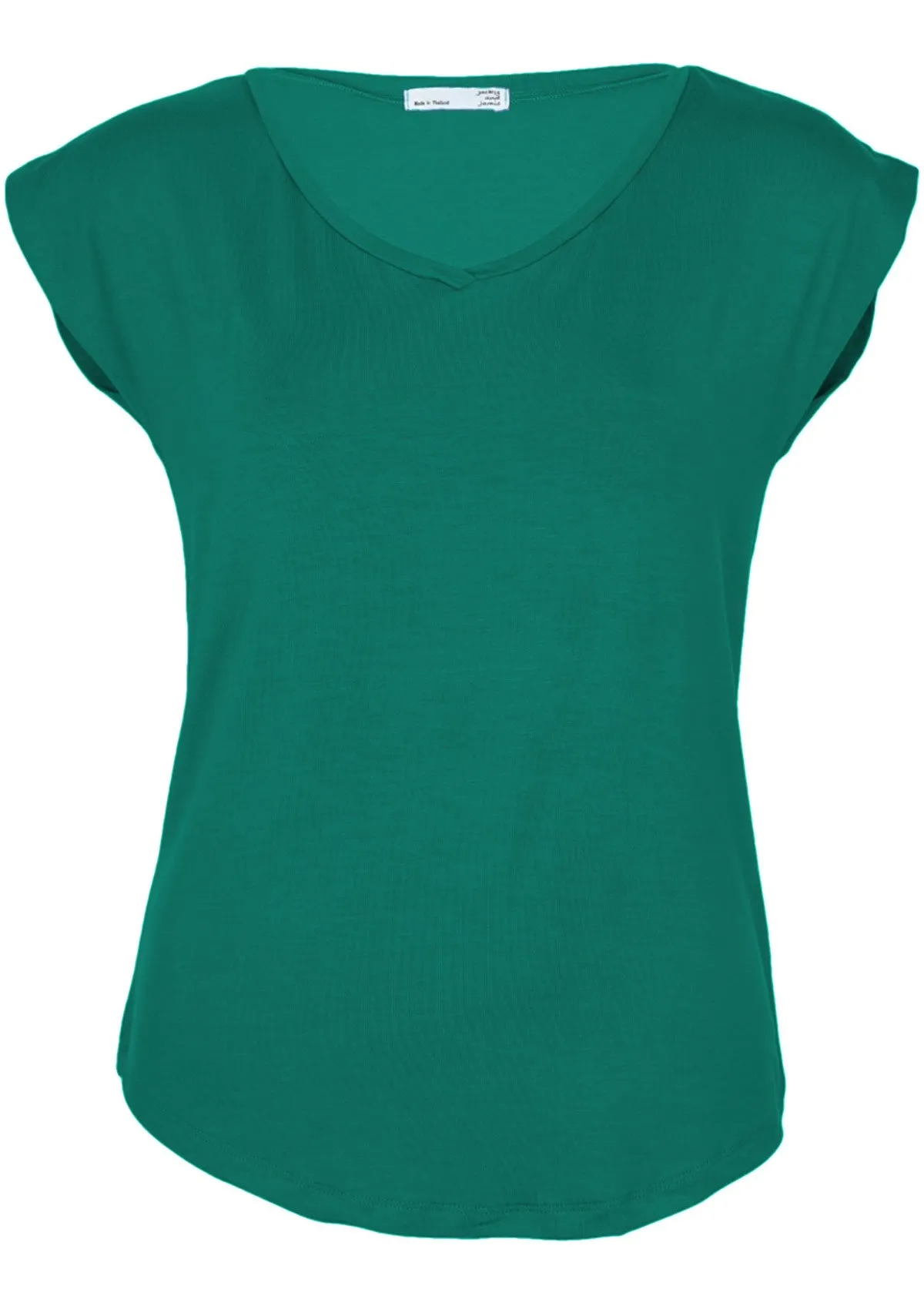 Simple Top V-neck Jade Green