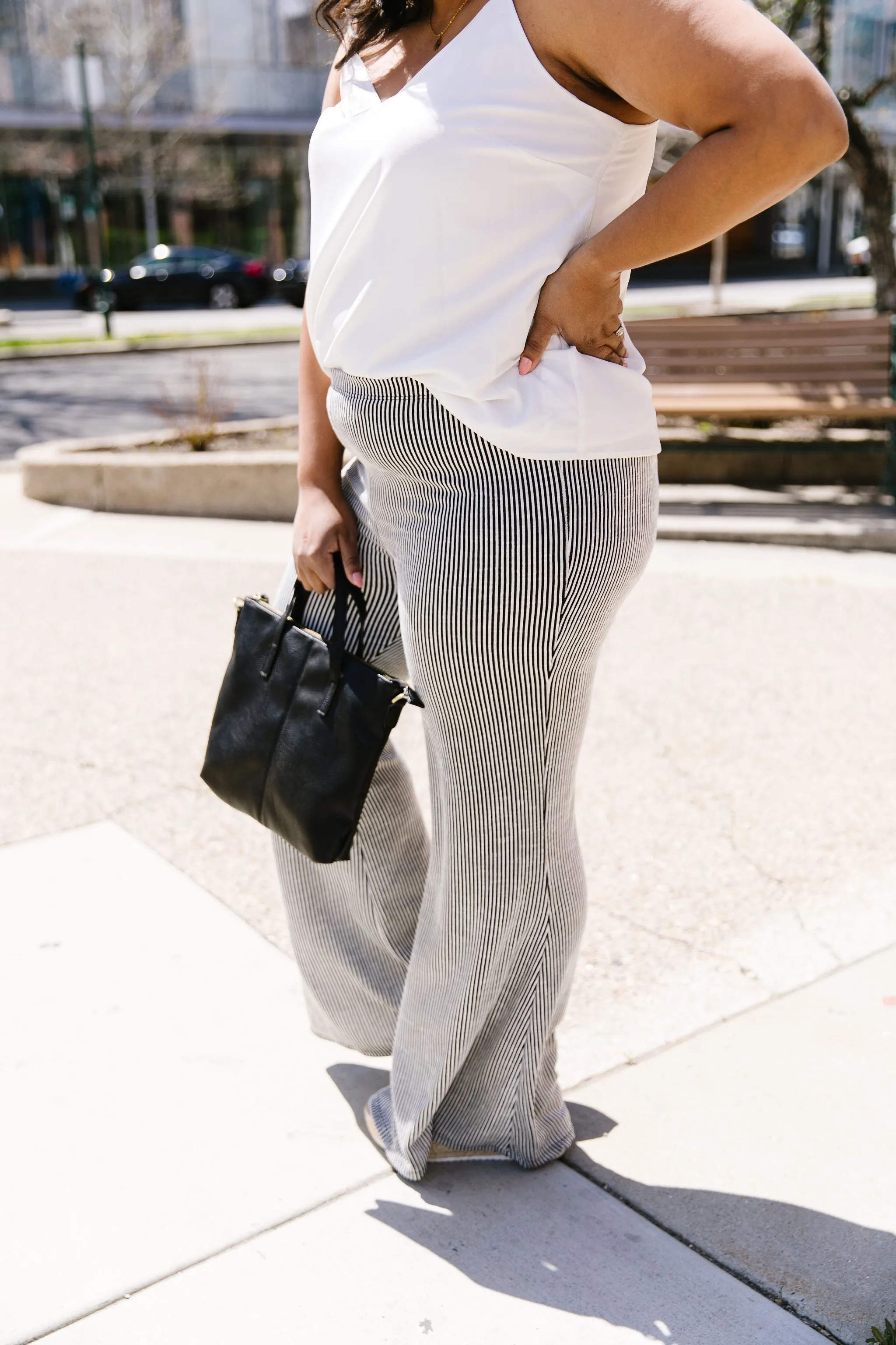 Striped Knit Bell Bottoms