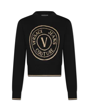 V-Emblem Wool Sweater