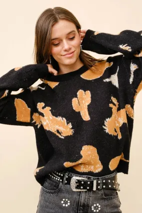 Western Motif Sweater Pullover